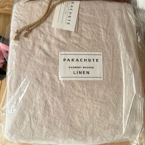 SOLD Parachute Linen fitted sheet Queen Blush
